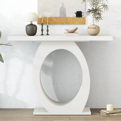 Modern Console Table with Egg-Shaped Base