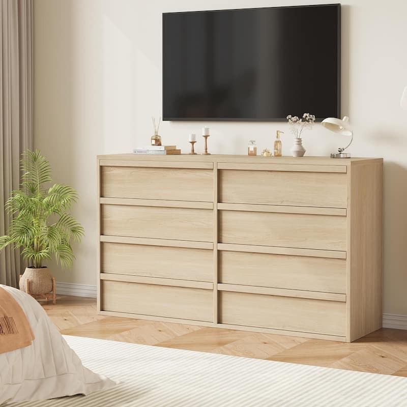 6/7/8 Drawer Dresser for Bedroom, Modern Wooden Chest of Drawers Dresser Organizer