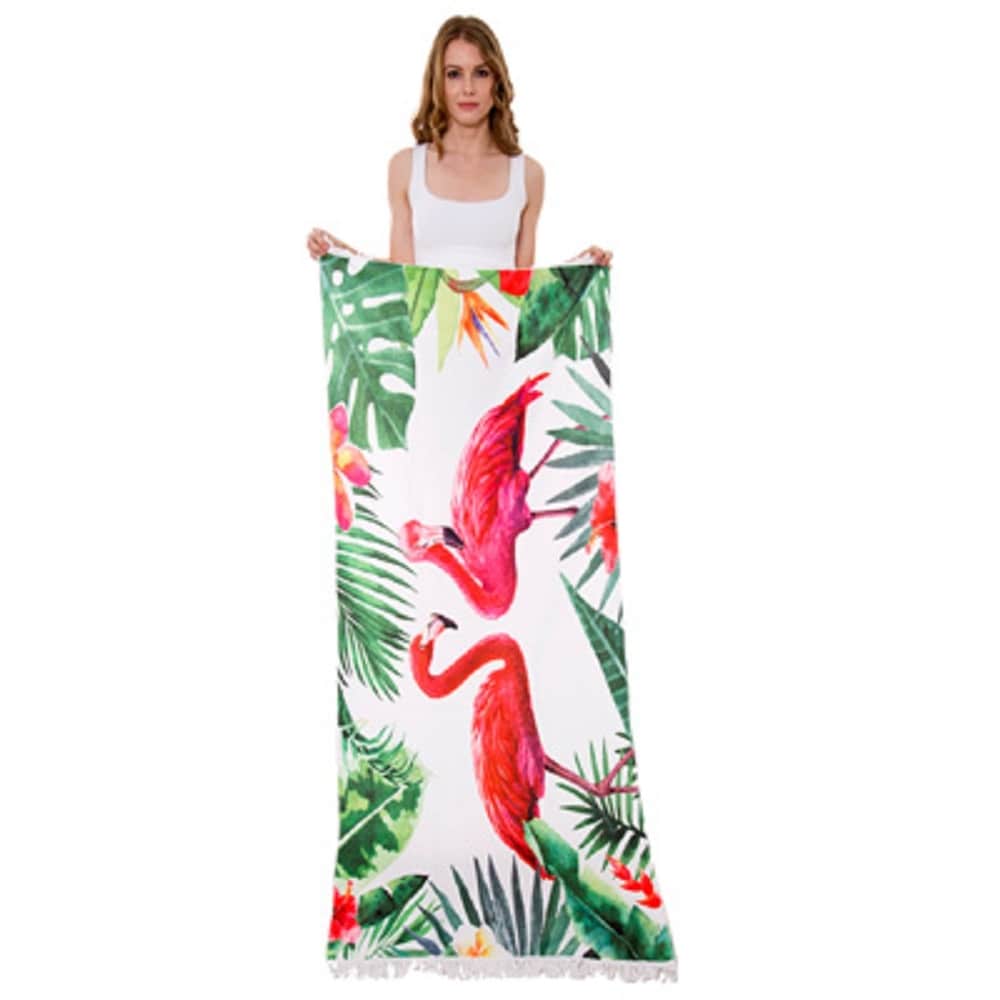Cotton Pool Towels Tropical Print Beach Towels With Fringe For Outdoor Picnic Overstock 31607613