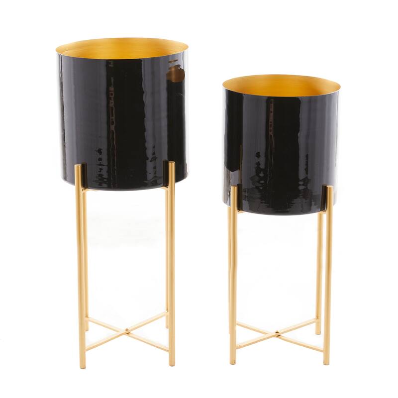 CosmoLiving by Cosmopolitan Metal Contemporary Planter (Set of 2) - S/2 24", 21"H