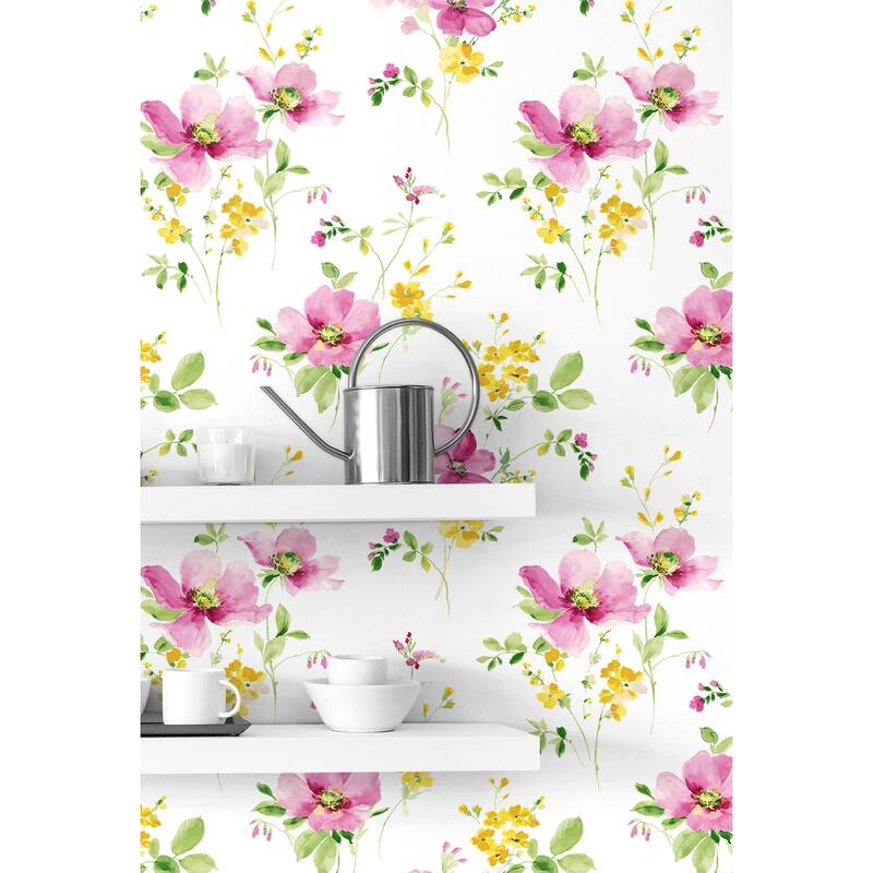 NextWall Watercolor Windflower Peel and Stick Wallpaper