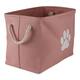 DII Polyester Pet Bin Paw Black Rectangle Large - Small Rectangle Pink