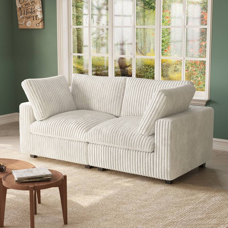 78.74" Soft Plush Modular Sectional Loveseat Sofa Upholstered Couch