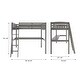 preview thumbnail 9 of 10, High Loft Bed with Desk and Storage, White