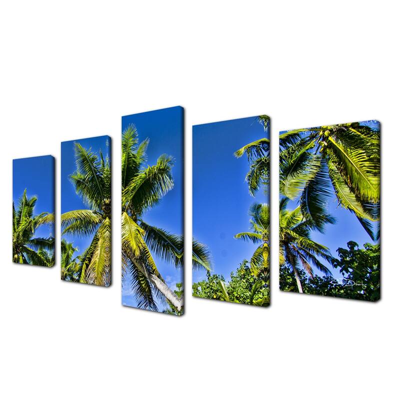Ready2HangArt 'Niue Palms' 5Piece Wrapped Canvas Wall Art Set On