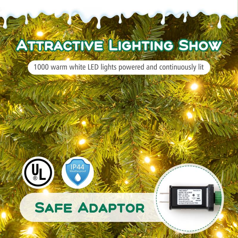 Costway 12 FT Pre-Lit Artificial Christmas Tree with 2840 Branch Tips - Green - See Details