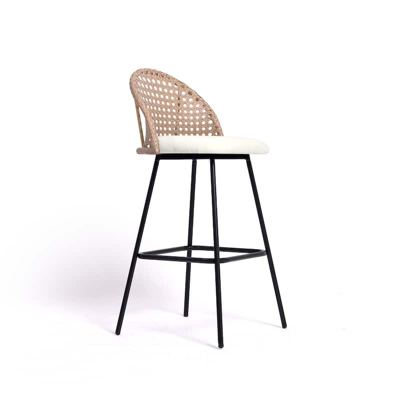 29.52"H Upholstered Bar Stools/ Counter Stools with Metal Leg Set of 4 - Set of 4