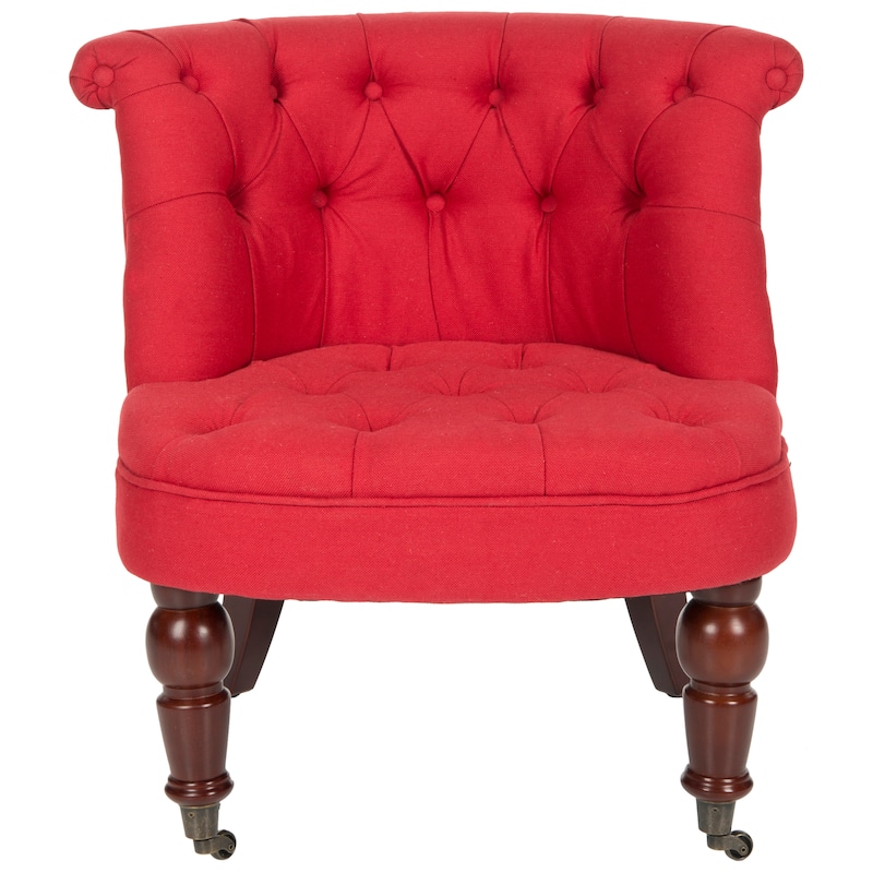 SAFAVIEH Shanell Natural Cream Tufted Chair - 26.4" x 24.2" x 27" - Cranberry
