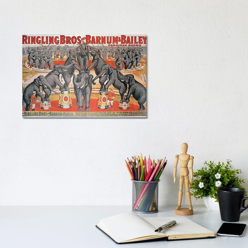 iCanvas "Barnum and Bailey Circus Poster " by American School Canvas Print - 8x12x0.75