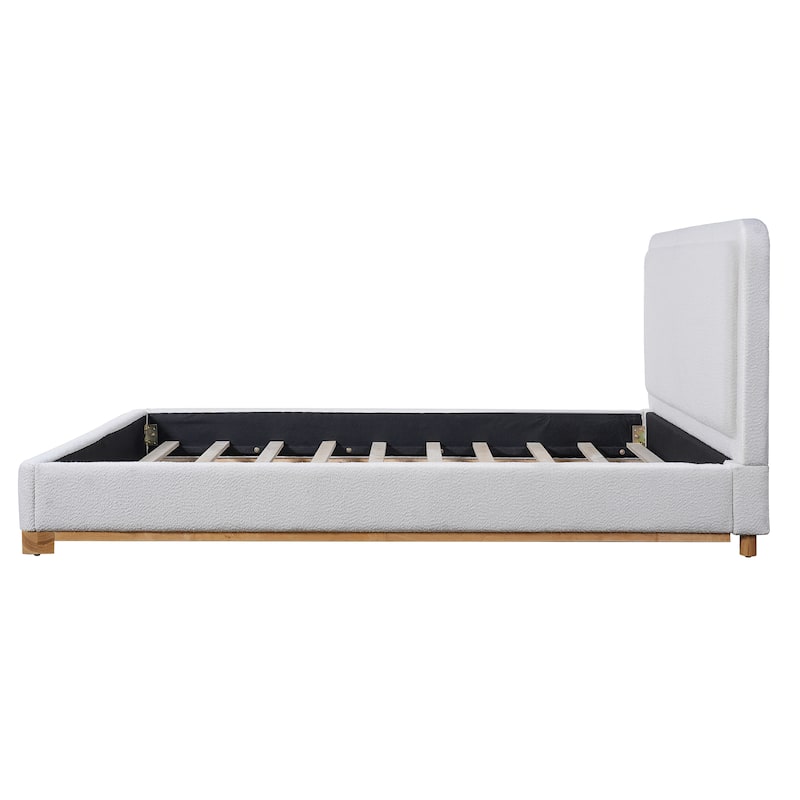 Christopher Knight Home - Lysander Boucle Upholstered Bed with Curved Headboard