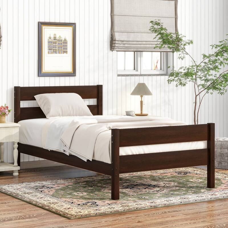 Twin Bed with Headboard, Footboard, and Under-Bed Storage, Stylish and Durable