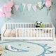 preview thumbnail 21 of 58, Floor Twin size Platform Bed with Built-in Book Storage Rack White