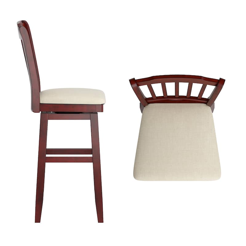 Ronda Slat Back Wood Swivel Chair