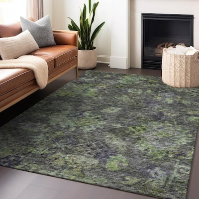 Machine Washable Indoor/ Outdoor Boho Moroccan Chantille Rug