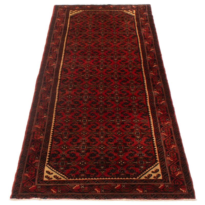 ECARPETGALLERY Hand-knotted Andelz Red Wool Rug - 3'8 x 10'0