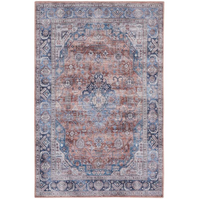 Power Loomed Distressed Non Skid Low Pile Area Rug - 72' X '48' X '0.25