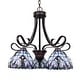 preview thumbnail 4 of 6, Tiffany-Style Victorian-Design 5-light Dark Bronze Pendant
