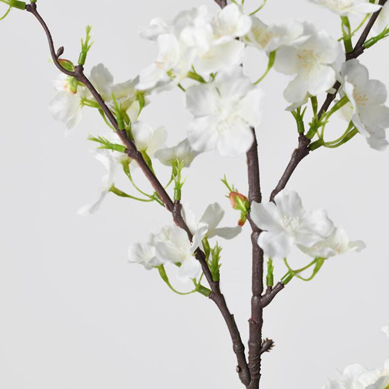 Creamy white Decorative Artificial Cherry Blossom(Pack of 1 Branch)