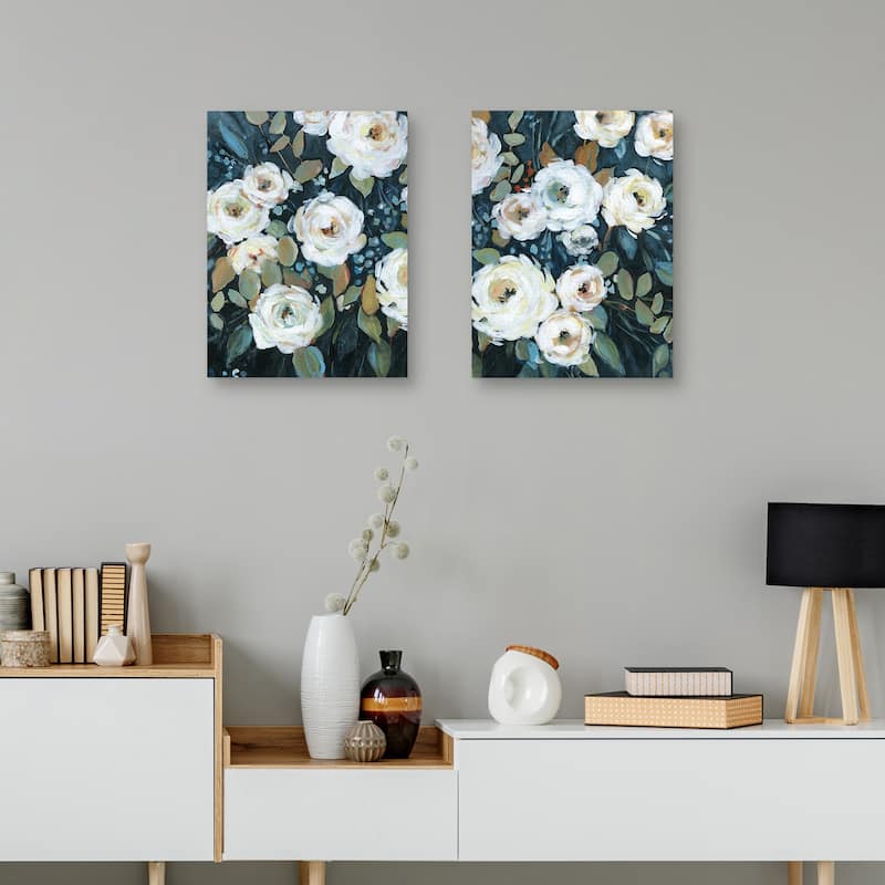 Moonlit Garden II, Moonlit Garden III by Carol Robinson Canvas Art Prints
