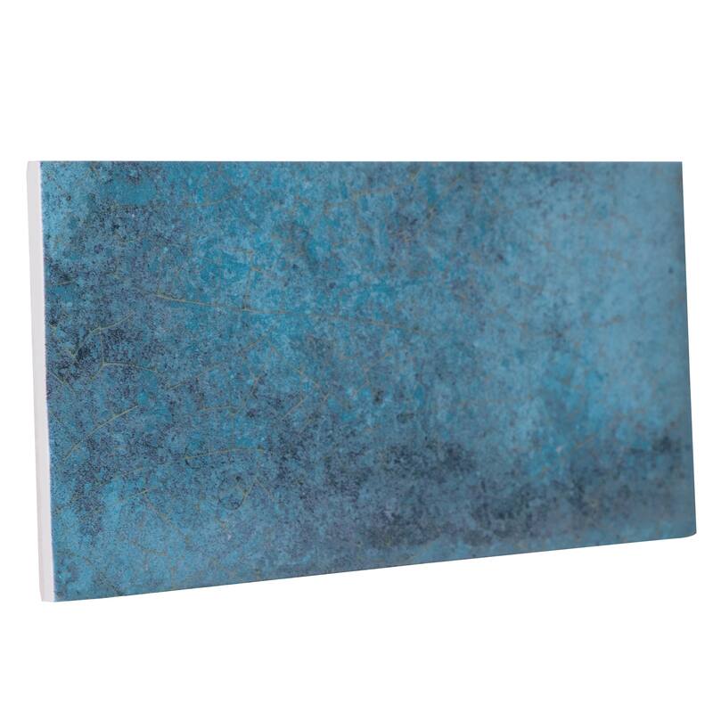 Merola Tile Atelier Oxid Blue 4-1/2" x 9-1/8" Porcelain Floor and Wall Tile