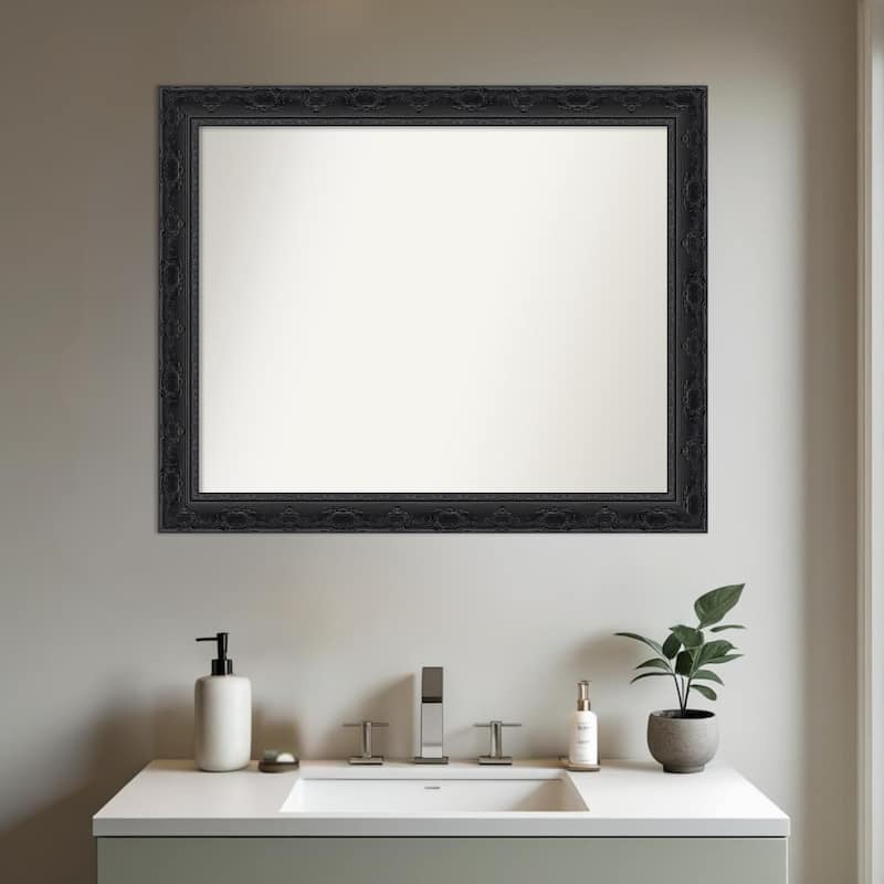 Filigree Non-Beveled Framed Bathroom Vanity Wall Mirror