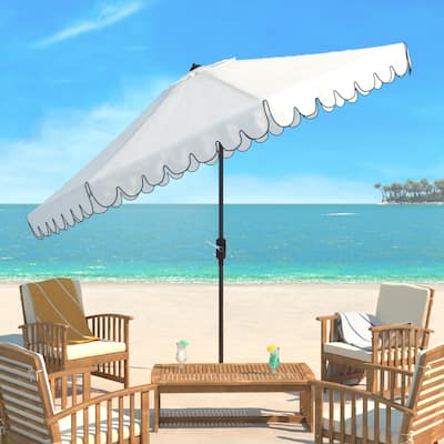 SAFAVIEH Outdoor Living Venice 11Ft Round Crank Umbrella