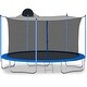 preview thumbnail 5 of 7, 12FT Trampoline with Ladder, Basketball Hoop, and Safety Enclosure Net for Adults and Kids - Blue