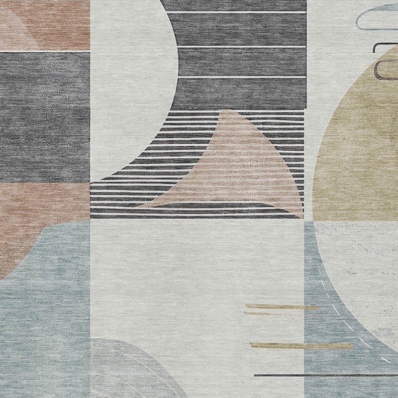 HomeRoots Geometric Modern Rectangle Outdoor Rug