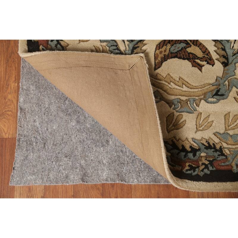 Animal Pictorial Aubusson Indian Area Rug Hand-Tufted Wool Carpet - 5'0" x 8'0"