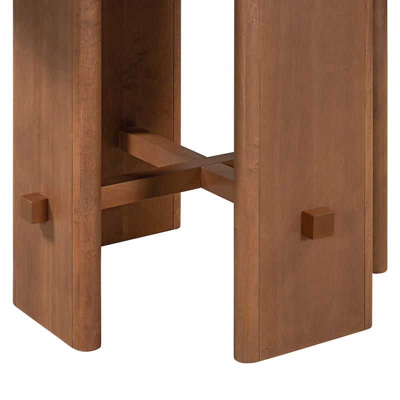 Roomfitters Farmhouse Round Dining Table Set, 4 Solid Wood Upholstered Chairs, 5-Piece Kitchen Furniture