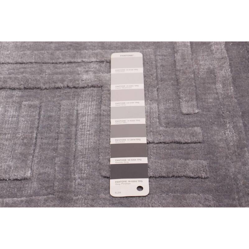 ECARPETGALLERY Hand Loomed Shimmer Grey Viscose Rug - 7'8 x 9'7