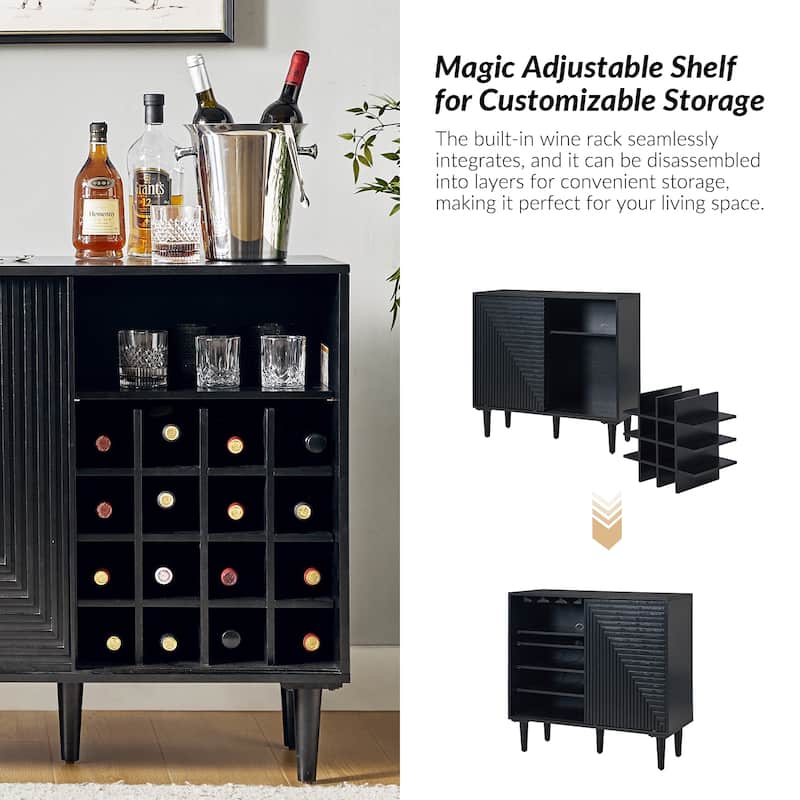 Alfred 34"Tall 2-Door Modern Multifunction Accent Cabinet with Adjustable Shelves Set of 2 by HULALA HOME - N/A