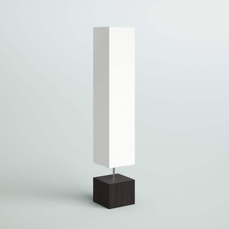 CO-Z 2-Light Holmo Rectangular Wood Floor Lamp with Rice Paper Shade