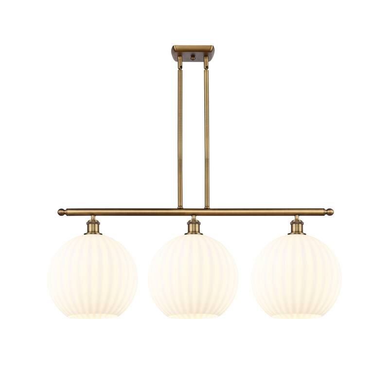 Innovations Lighting 516-3I-14-39-White Venetian-Indoor Pendant White - Brushed Brass / White Venetian