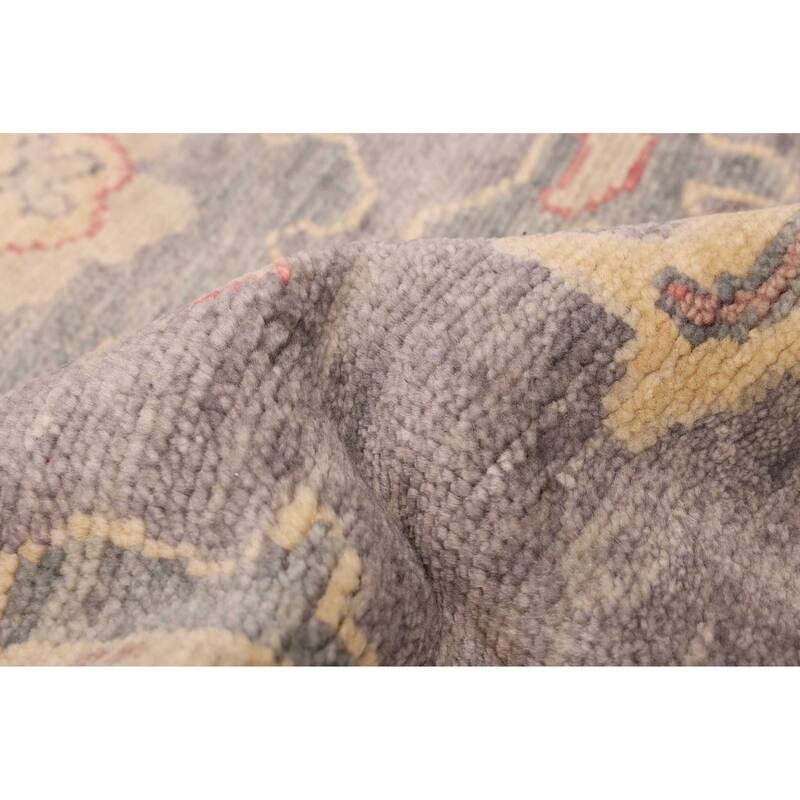 ECARPETGALLERY Hand-knotted Modern Oushak Dark Grey Wool Rug - 7'10 x 9'11