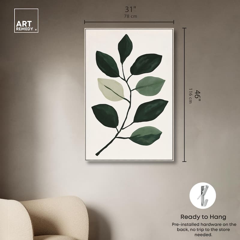 Green and Grey Branch II Canvas by Art Remedy