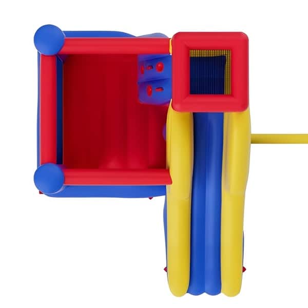 slide 2 of 10, Kids Inflatable Bounce House with Slide & Climbing Wall, 300 lbs - Multi - 133.9" x 102.4" x 90.6"
