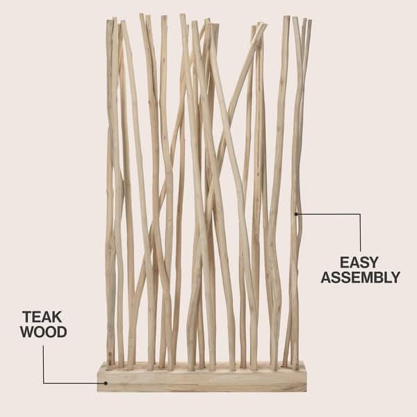 Rustic Timber Partition Tranquil Rustic Wood Branch Freestanding Room Divider, Decorative ...