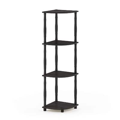 4 Tiers Wood Household Shelving Unit in Espresso/Black (11.6 in. W x 43.5 in. H x 11.6 in. D)