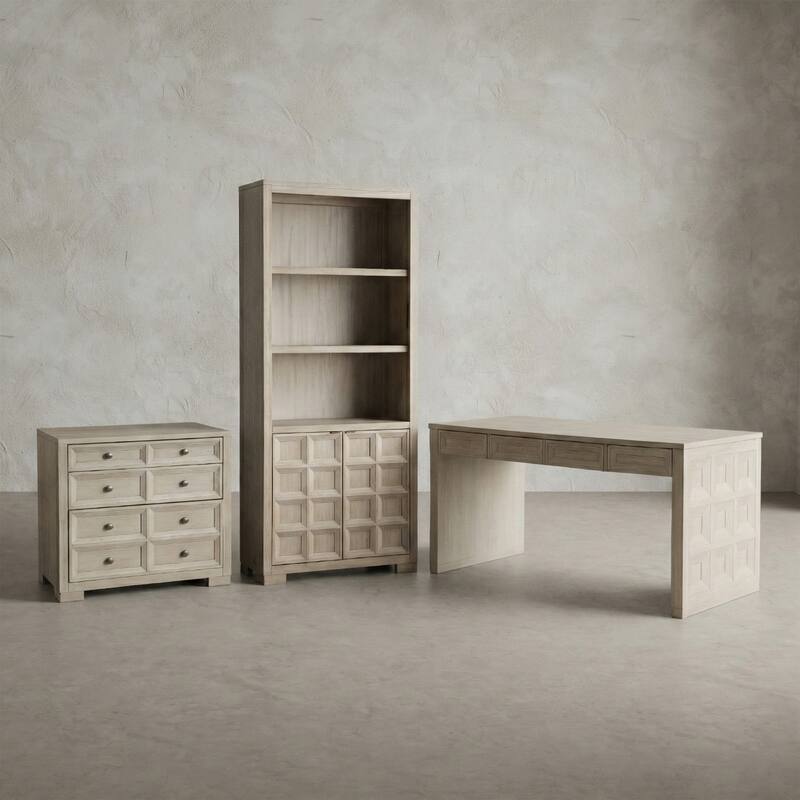 Furniture of America Durem Modern Tawny Brown Writing Desk with Bookcase and File Cabinet Set - Tawny Brown