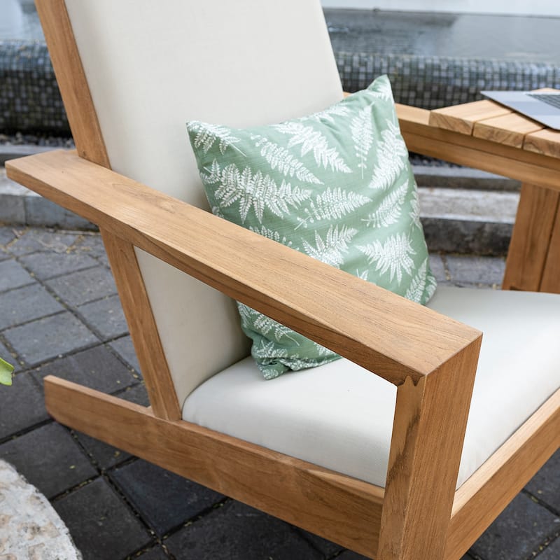 Cambridge Casual Napa Upholstered Teak Wood Outdoor Adirondack Chair