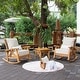 preview thumbnail 11 of 12, Cambridge Casual Carmel 3-piece Teak Outdoor Rocking Chair Set with Cushion