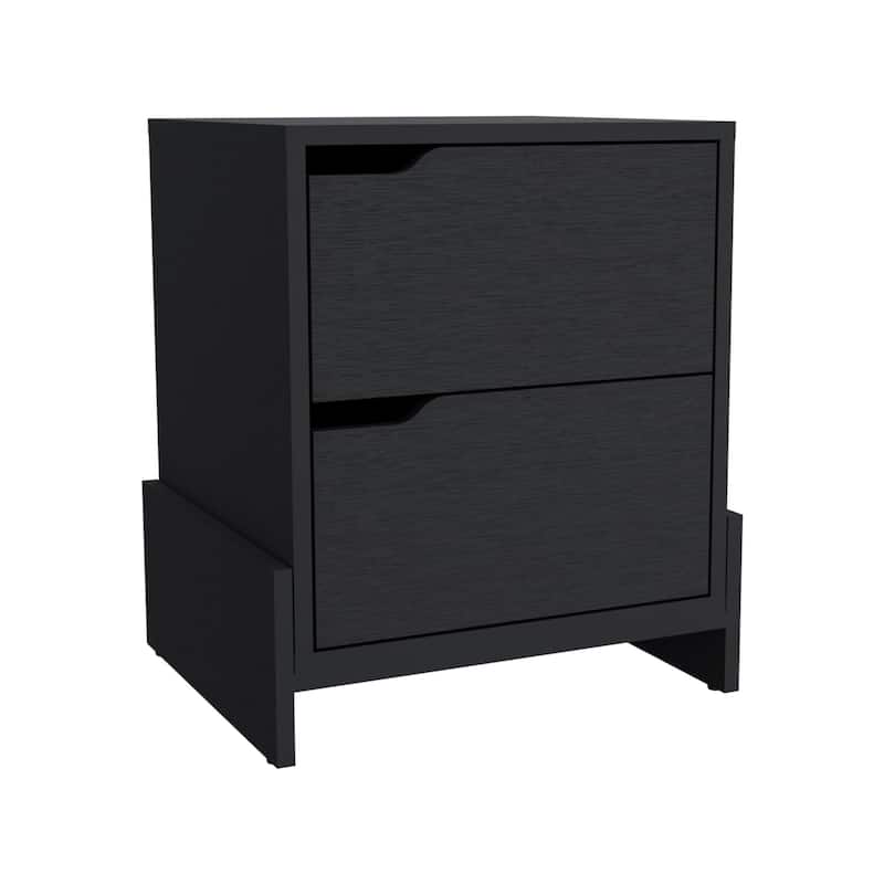 Modern 2-Drawer Nightstand in Wood Manufactured Wood Frame