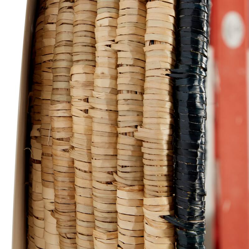 Black Seagrass Handmade Spiral Basket Plate Home Wall Decor (Set of 3)