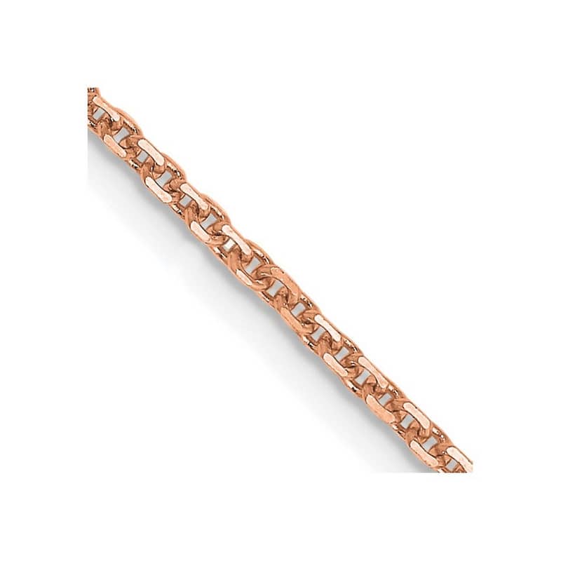 Curata 14k Rose Gold Solid 1.4mm Diamond-cut Cable Chain Necklace Options: 16 18 20 22 24 30