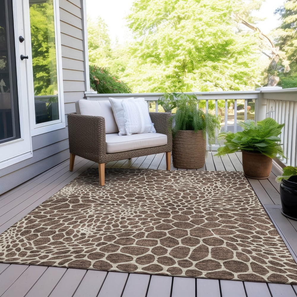 Machine Washable Indoor/ Outdoor Chantille Animal Print Rug