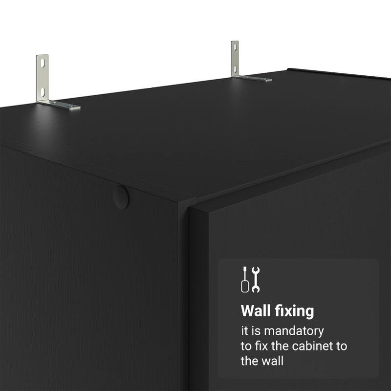 Madesa Kitchen Pantry Storage Cabinet 2 Doors with 5 Utility Shelves 23"L Wooden Organization Unit for Kitchen