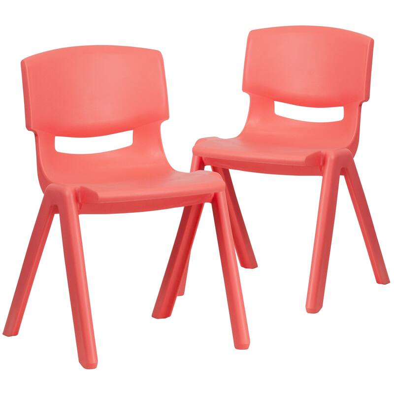 2 Pack Plastic Stack School Chair with 13.25"H Seat, K-2 School Chair