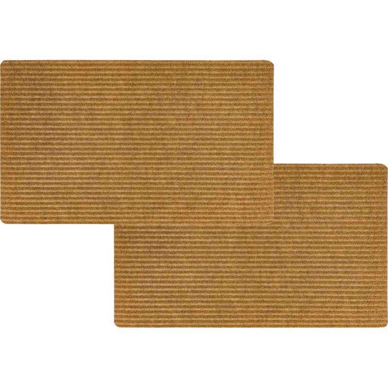 Mohawk Home Utility Floor Mat for Garage, Entryway, Porch, and Laundry Room - 1'6" x 2'6" (2 Pack) - Tan
