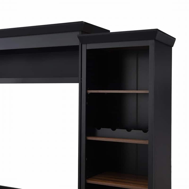 108.2"W Farmhouse 4-Piece Entertainment Wall Unit Set with Bookshelf for TVs Up to 70"